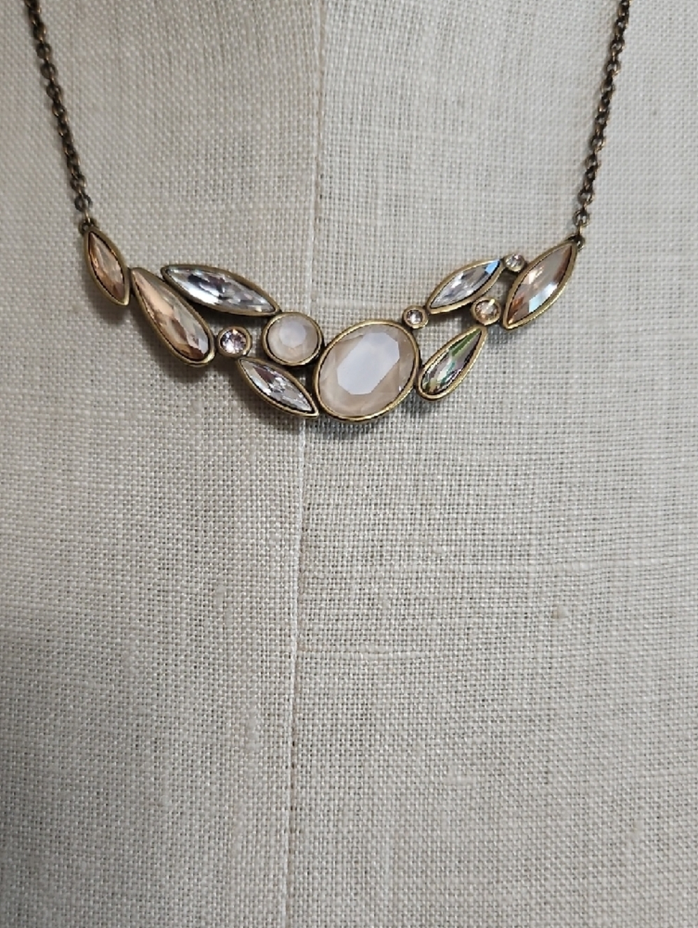Swarovski Design By TCS Bronze-Tone Necklace with Clear and Champagne Crystals